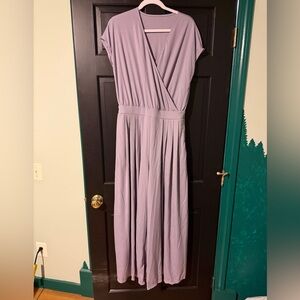 HALARA Lavender Wide Leg V-neck Jumpsuit